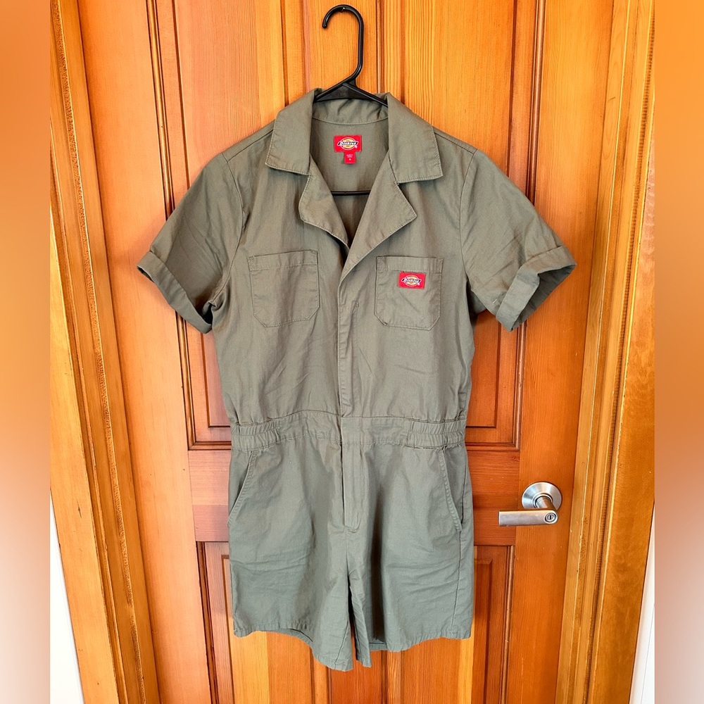Dickies short sleeve coveralls, jumpsuit, green, like new